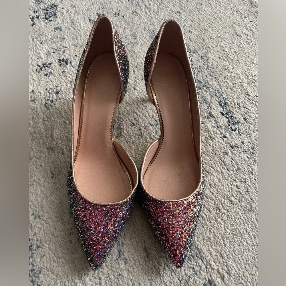 J.Crew Size 9 Glitter Multicolor Colette D’Orsay Heels - Picture 3 of 5